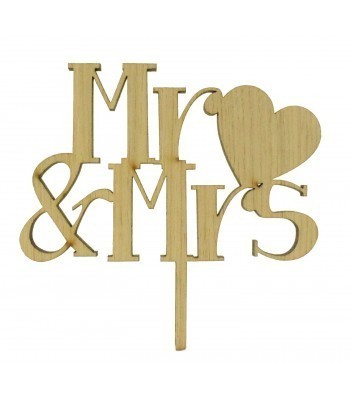 Laser Cut Mr & Mrs With Love Heart Cake Topper